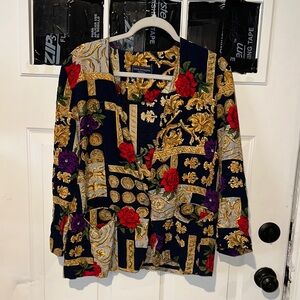 Vintage Norton McNaughton Multicolor Baroque Women's Blouse